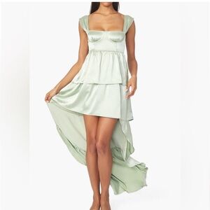 Corset High Low satin charmeuse maxi dress